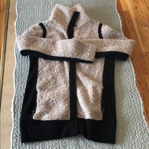 Zip up, funnel neck sweater jacket